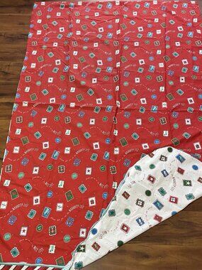 Marks & Spencer Christmas Duvet Cover Toddler Bed Reversible Naughty/Nice 52x76